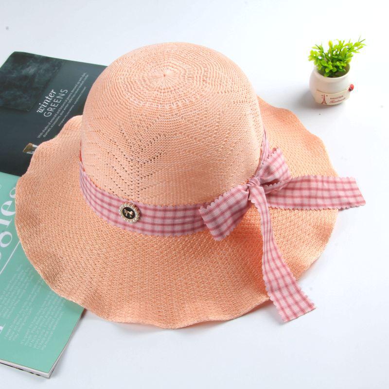 Women's Fashionable Wide Brim Straw Sun Hat – Perfect for Beach and Scenic Spots