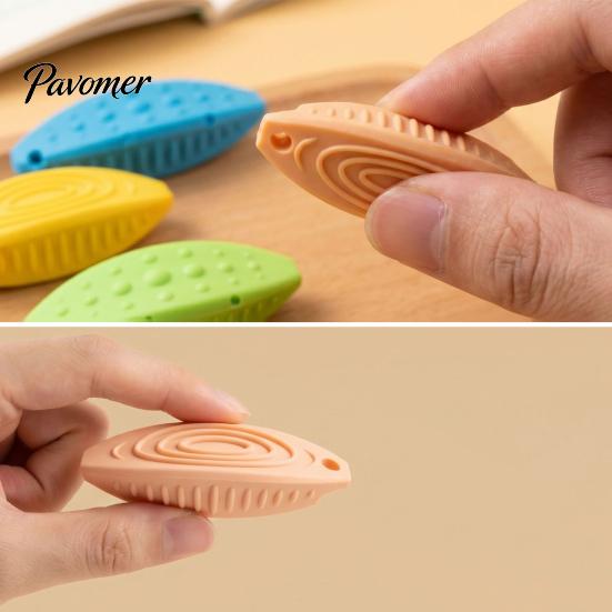 No Debris 4Pcs Creative Sensory Stone Eraser, Triangular Pencil Eraser for Office Students, Soft Rubber Dustless Kids, School Supplies