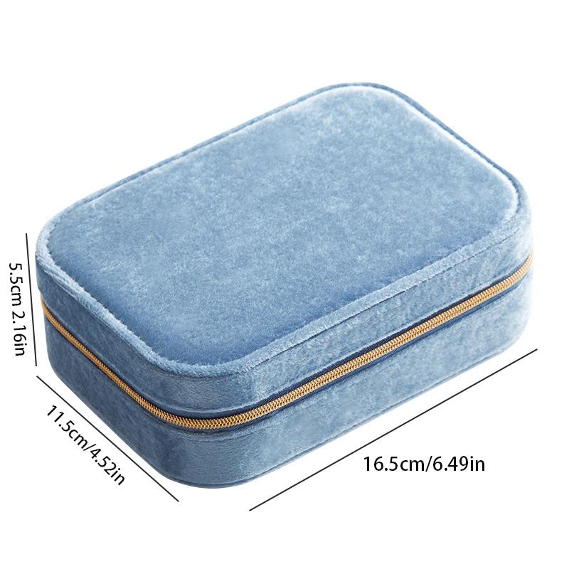 

Двухслойная шкатулка большой вместимости для хранения бархатных колец, сережек, браслетов, подвесок, дорожный портативный футляр для ювелирных изделий, органайзер синий