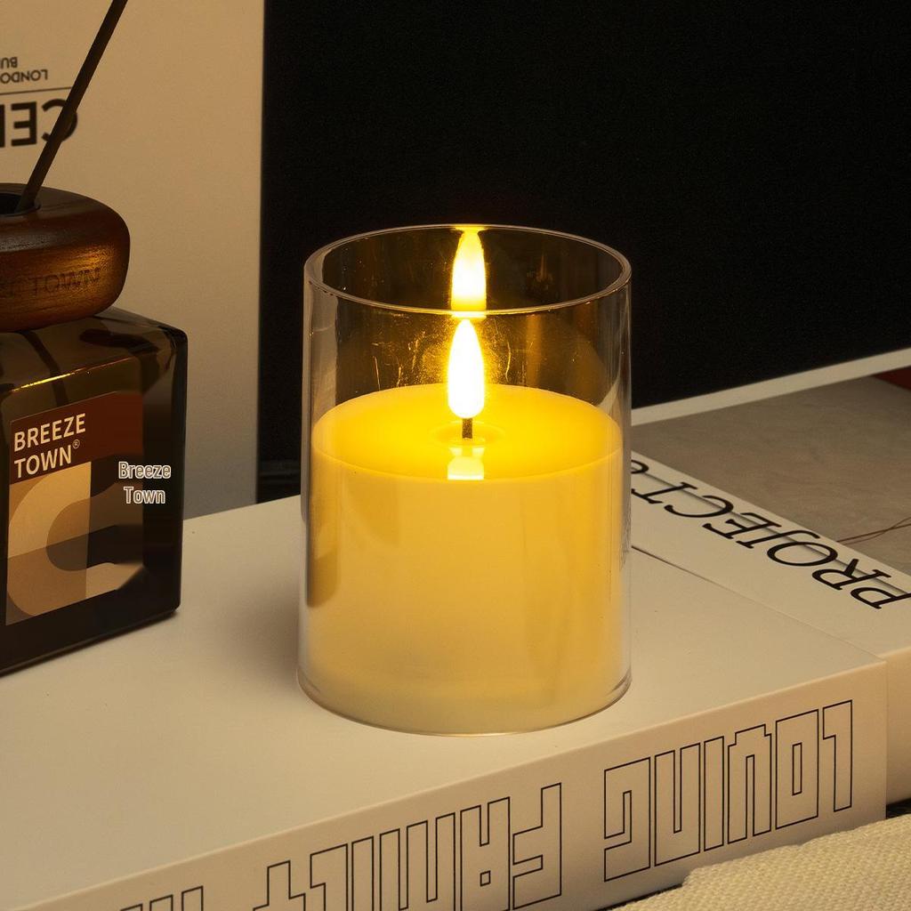Acrylic Bullet-Shaped Remote-Controlled Flameless Candle Lamp
