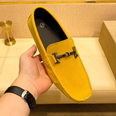 Sapatos de Moda em Camurça Couro Genuíno para Homens Tamanho 38-48 Mocassins de Luxo para Homens Mocassins Macios Sapatos de Alta Qualidade Flats Casuais para Dirigir Penny