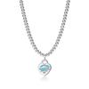 Heart-Shaped Enamel Cross Chain Necklace with Peach Heart Beads for Women - Fashionable Classic Style