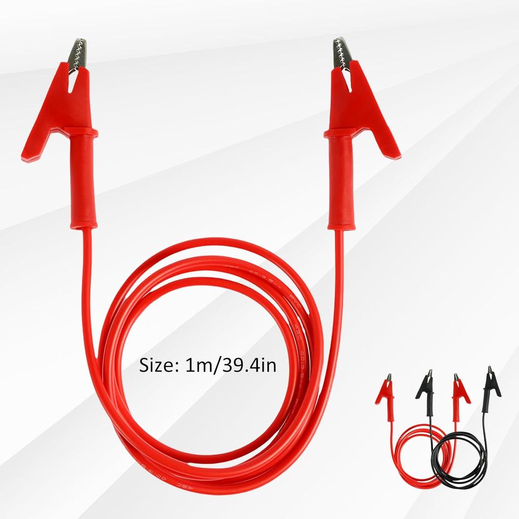 8Pcs 14 Gauge Jumper Wires Alligator Clips to Alligator Clip Alligator Clips Electrical Test Wires Set, Silicone 3.3 Ft/ 1m,Test Flexible Cable for