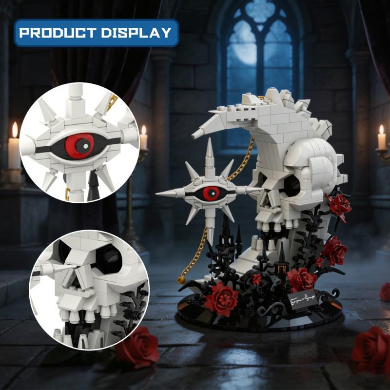 Gothic Skull Moon Star Building Blocks - Halloween Gift Set