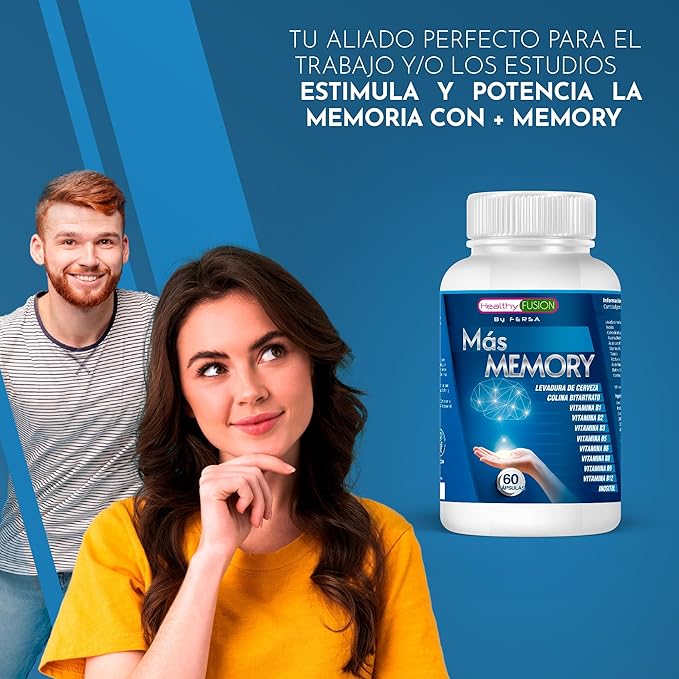 Healthy Fusion Mas Memory | Optimizante de la memoria y la concentración | 60 cápsulas