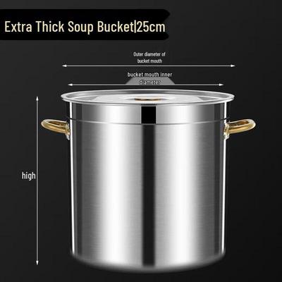 ZISIZ Thickened 304 Stainless Steel Stockpot with Lid