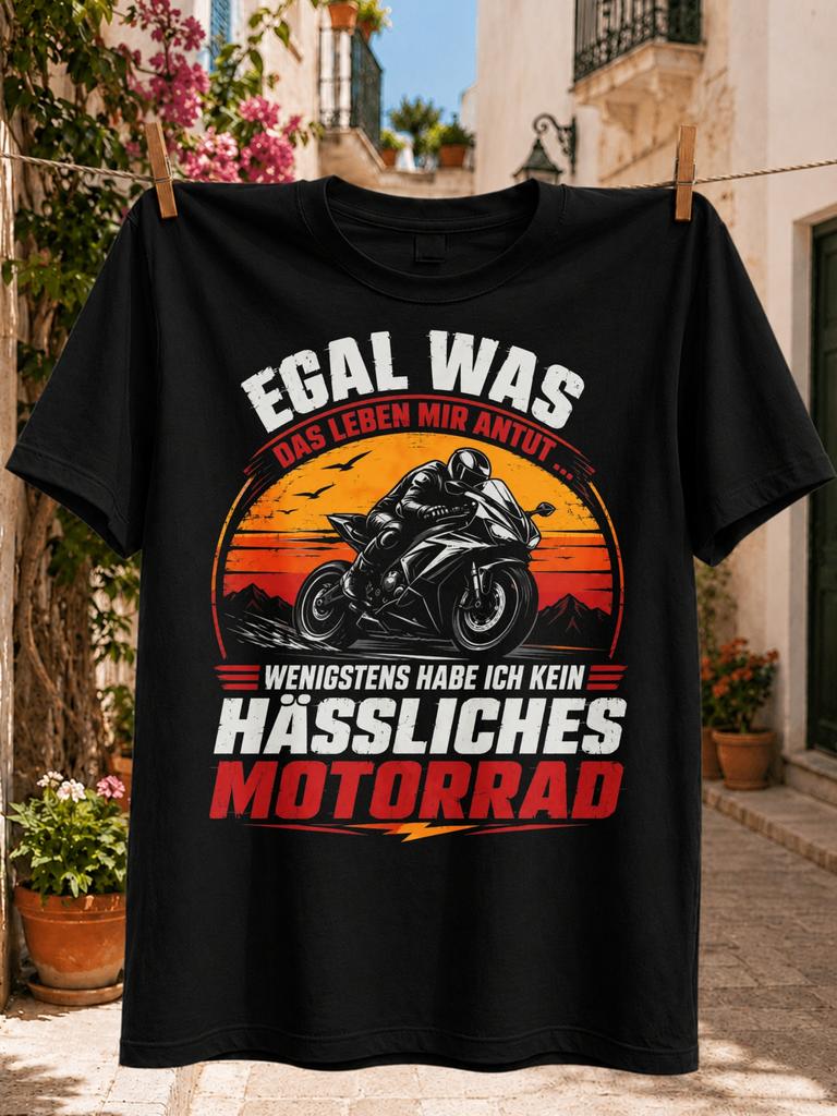 Gerunisex Ugly Motorcycle Joke Sport Bike Orange Sunset Circle And Red Lettering Unisex All Unisex All Tshirt