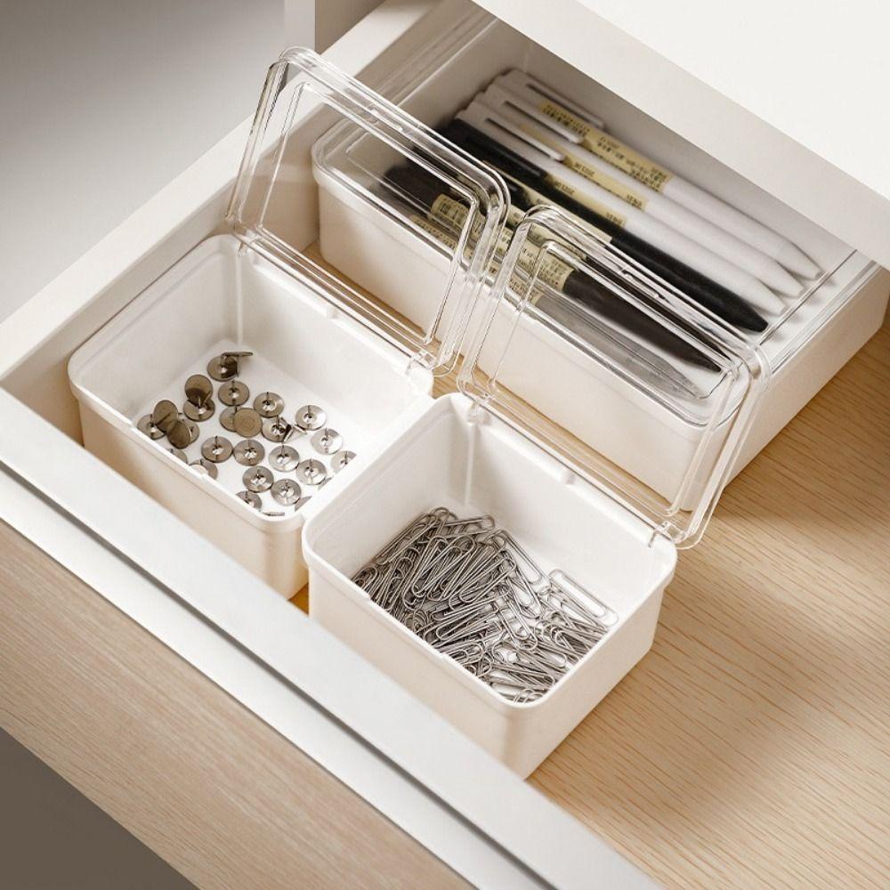 Dust-proof Double-Open Storage Box Flip Cover Small Item Tidy Container  Stationery