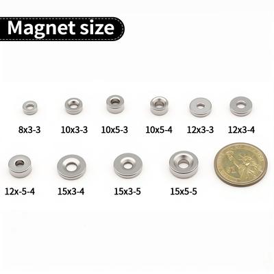 Super Mocny Magnes Neodymowy N35 NdFeB Stały Magnetyczny imanes Okrągły z otworami Potężne Magnesy Lodówka