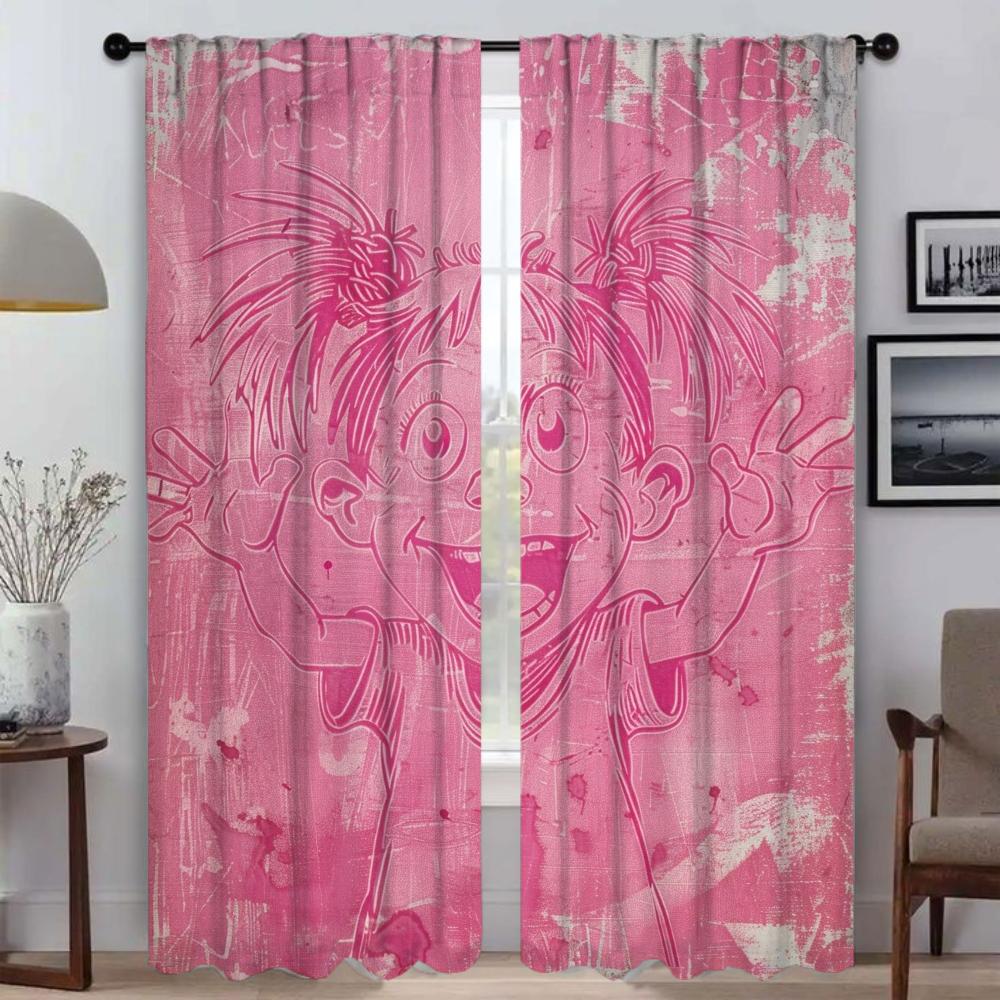 

Разделение Непослушная Маленькая Девочка Окно Шторы для Комнаты 2 Панельные Шторы для Спальни Оттенки Хэллоуин Украшения Гостиная Кухня W50xH70cmx2pcs-CL