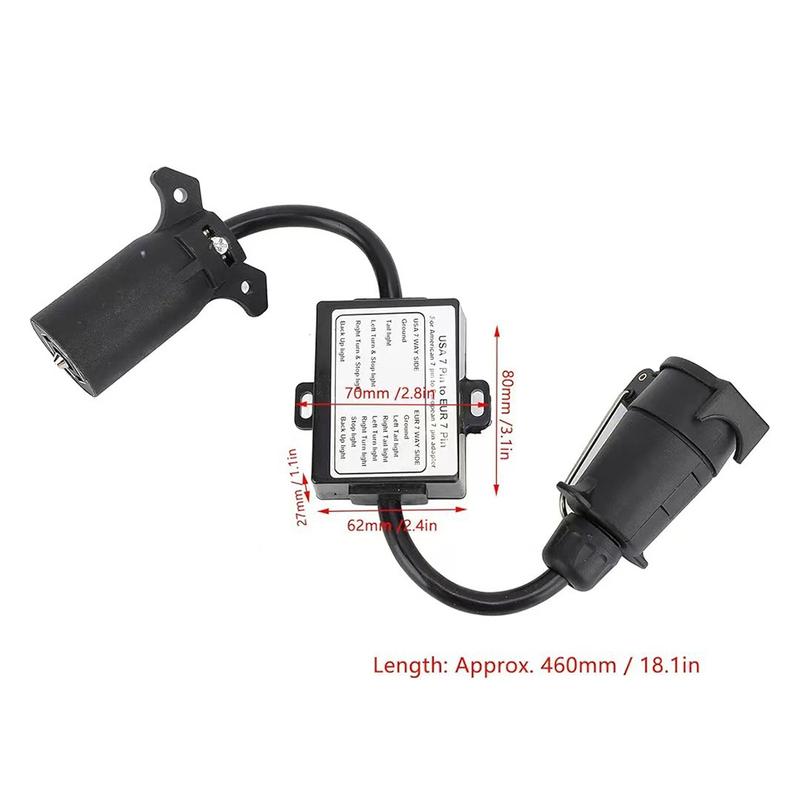 1Pc Black Trailer Light Converter Accessories n 7-pin To an 7-pin Transfer Trailer Harness Connector Car Accessory