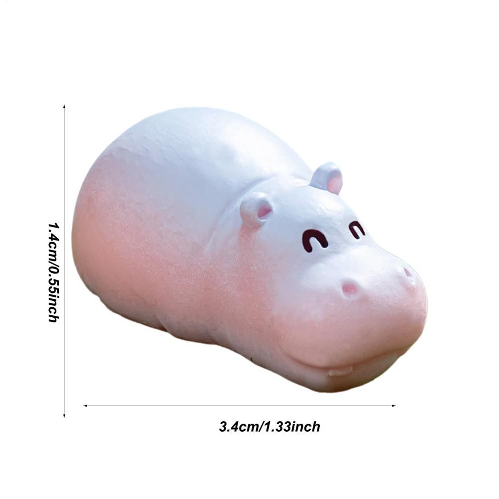 Mini Cute Hippo Resin Figurines Car Interior Animal Accessory Baby Hippo Sculpture Desk Decoration Home Desk Decoration