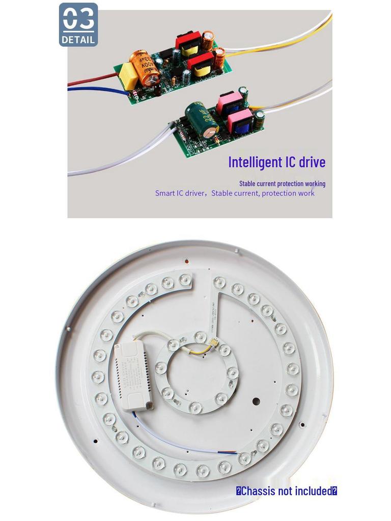 Ceiling LED Light Replacement Panel with Tricolor Changing Beads for Living Rooms