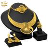 24K Gold Plated Arab Women's Bridal Necklace Earrings Ring Bracelet Indian Women's Jewelry Set 2026