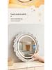 Glacier Wall-Mounted Crystal Lamp Mirror with Acrylic Frame, Wired Version, Three-Color Dimming for Bedroom.