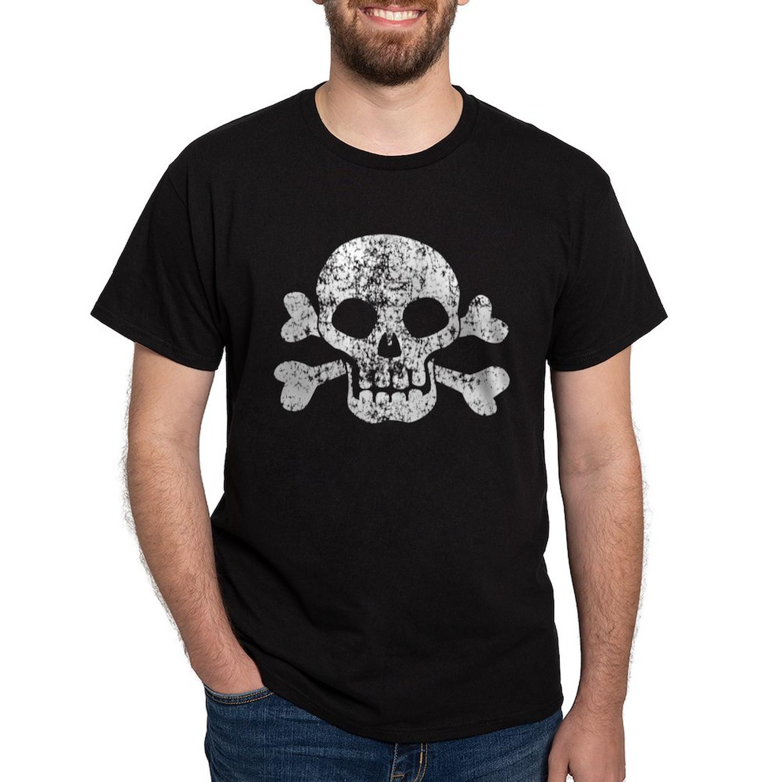 

CafePress Skull Worn_Bk Dark T Shirt 100% Cotton T-Shirt (923693530) 5XL різнокольоровий