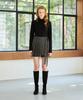 Alikim Classy Herringbone Wool Skirt Pants / Charcoal