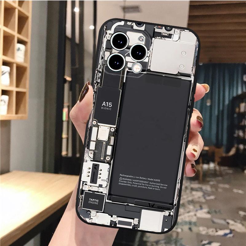 Husa de telefon pentru iphone 14 13 12 11 Pro Max XS XR X 12mini 14 Plus SE Baterie Placa de baza Placa de circuite Husa telefon mobil Funda