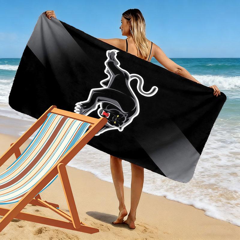 True Penrith Panthers Print Beach Towel, Large Soft Quick Dry Towel for Beach Camping Swimming