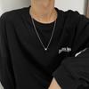 Titanium Steel Necklace Men Women Polished Bead Chain Hip Hop Minimalist Pendant 60-70cm Adjustable Length