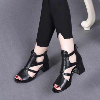 Women's Soft Leather Casual Roman Sandals Ladies Summer New Soft Sole Platform Wedge Sandals Fashion Hollow Designer Sandals
