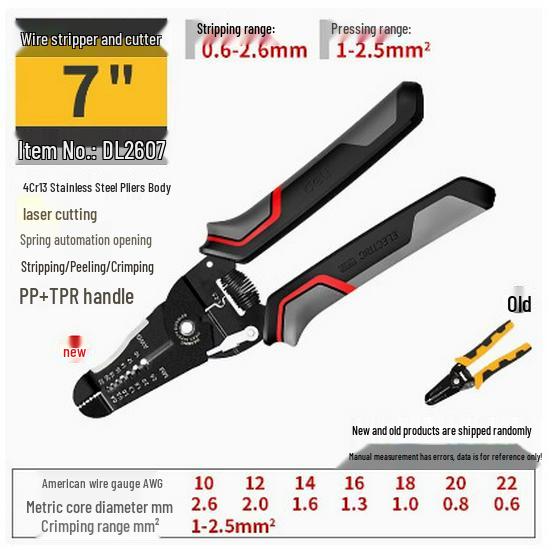 Deli Multi-Functional Electrician s Wire Stripper and Crimping Pliers Tool