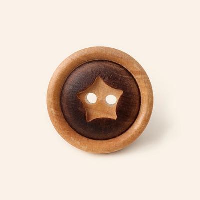 Pintoresco Ojo de Estrella, Botón de Madera Vintage, Botón para Camisa Chaqueta, Botón para Suéter de Alta Gama, Botón Decorativo de Punto