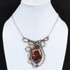 Red Snakeskin Jasper Necklace Copper Wire Wrapped Handmade Necklace Adjustable Chain Necklace Gemstone Copper Wire Jewelry Anniversary Gifts