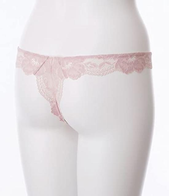 Peach John Miracle Song Light Soft Gentle on the Show Through Clothing T-Back, Pink, M/L, All-Lace, Fit, Skin, Doesn't