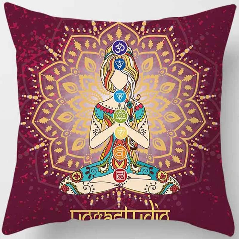 Mysterious Vintage Religious Yoga Symbol Pillowcases Home Decor Housse De Coussin Cojines Decorativos Para Sofá Poduszka