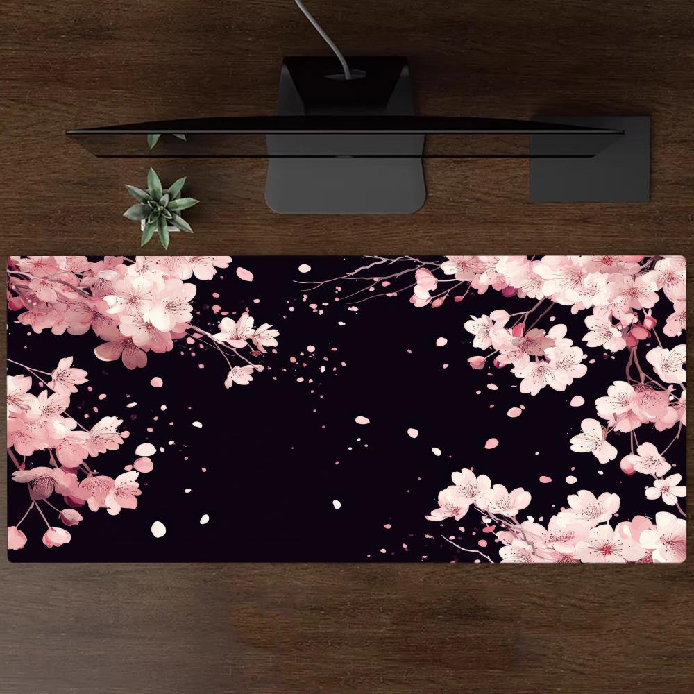 Cherry Blossoms Large Gaming Mousepad Laptop Accessory Office Rug Carpet Desk Decorating Xxl Mouse Mat Pc Decor Desk Mat Large