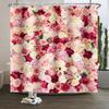 Spring Wall Flower Rose Floral Shower Curtain Colorful Rose 3D Floral Romantic Shower Curtain Waterproof Washable Fabric