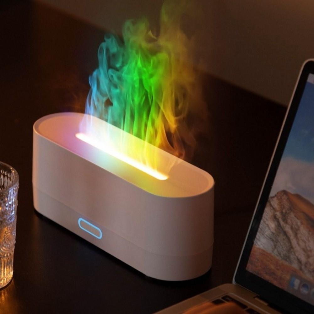 160mL Capacity Flame Air Humidifier RGB Flame Essential Oil Diffuser Night Light