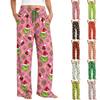 Women's Christmas Pajama Bottoms Funny High Waist Sleep Pants for Holiday
