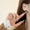 2025 Hot Retro Hong Kong Pearl Heart Geometric Stud Earrings – Niche Design, Versatile, Elegant Style