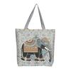Ethnic Style Handbag Trendy Animal Embroidery Handbag Canvas Women Shoulder Bags Women Grocery Storage Pouch