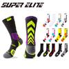 Men's Elite Trendy Colorblock Basketball Socks - Sweat-Absorbent, Breathable, Terry Bottom Sports Socks