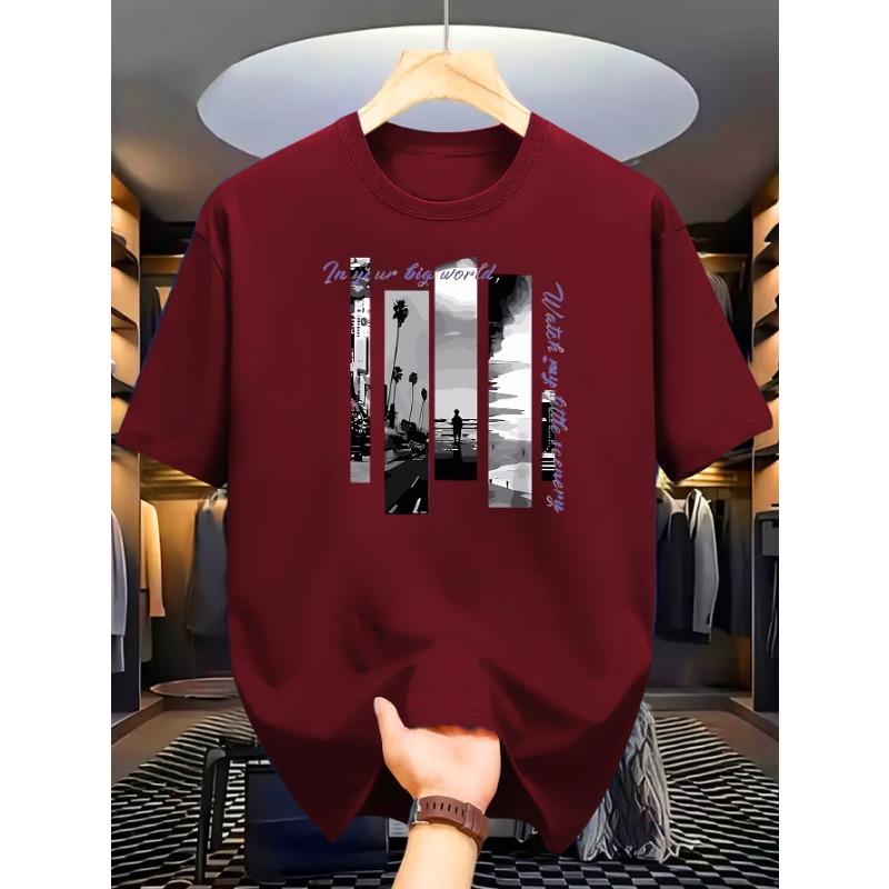 

Printed casual sports outdoor men s short-sleeved T-shirt summer men s tops S