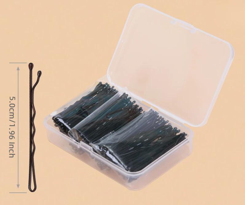 150 Stück 5 cm Welle Legierung Gold Schwarz Haarnadeln Einfache Haarspange Barrett für Hochzeit Braut Frauen Mädchen Frisuren Werkzeug