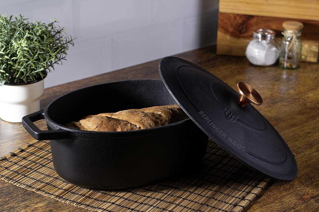 Żeliwna patelnia do pieczenia 4,6 l Berlinger Haus Bh-6494