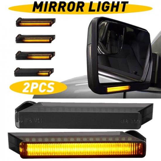 Sequential LED Side Under Mirror Turn Signal Lights Len For Ford F-150 2004-2014
