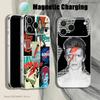 D-David Cool B-Bowie Magnetische kabellose Ladehülle, transparent, weiß, für iPhone 17, 16, 15, 14, 13, 12, 11, Pro, Max, Plus