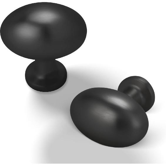 5 Pack Kitchen Cabinet Knobs Matte Black Oval Drawer Knobs Cupboard Handles Bathroom Dresser Cabinet Hardware Zinc Alloy JT-MB-K5