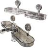 Yousheng Bathroom Storage Rack with Suction Cup Strong Load-bearing Self-draining Shampoo Sponge Holder Multi-Function Organizer