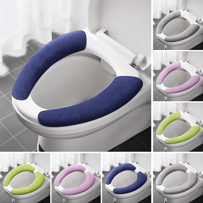 Universal Toilet Seat Cover Toilet Seat Cover Pad Bathroom Warmer Seat Lid Cover Toilet Sticker Home Bathroom Supplies