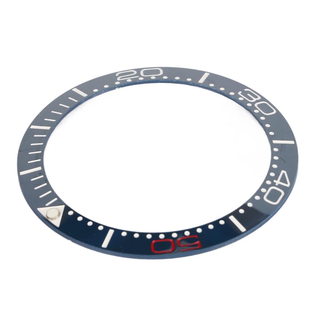 Ceramic Watch Bezel Ring 38mm Watch Bezel Insert Replacement Parts Accessory for Watchmaker Blue Base Red Digit
