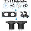 12V Marine Dual Quick Charge 3.0 USB Charger Outlet Splitter Waterproof Power Panel Adapter for Car Boat Motorcycle RV Truck ATV