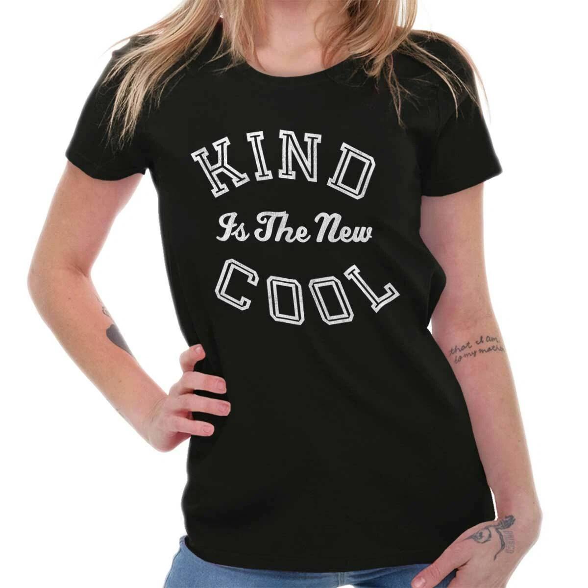 Funny Happy Hipster Kind Is The New Cool Graphic T Shirts for Women T-Shirts L