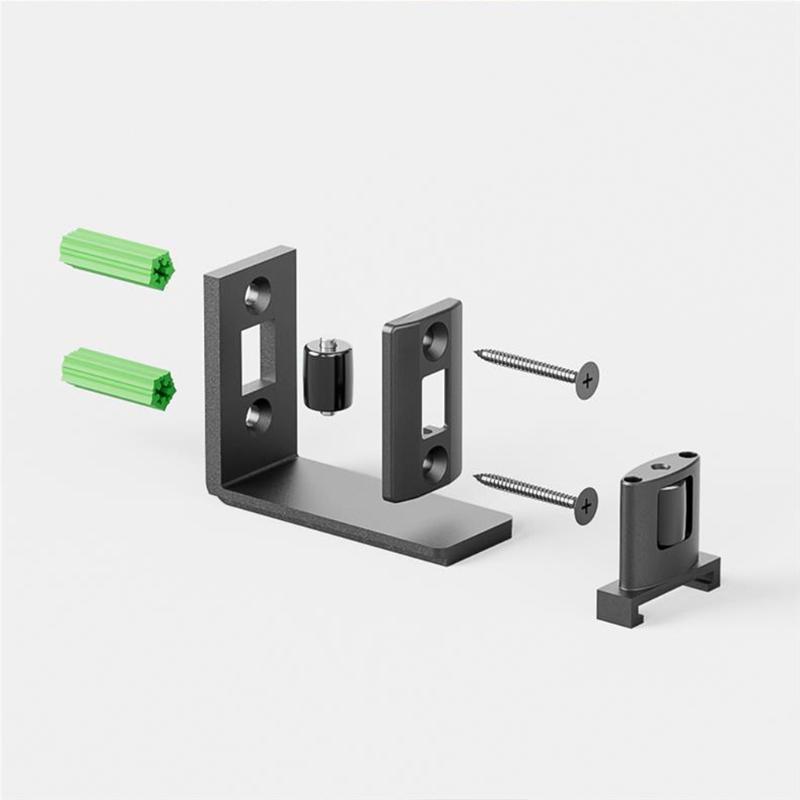Sliding Door Floor Guide Double Roller U Shape Solid Carbon Steel Wall Mount Anti Swing For Interior Home Door Installation