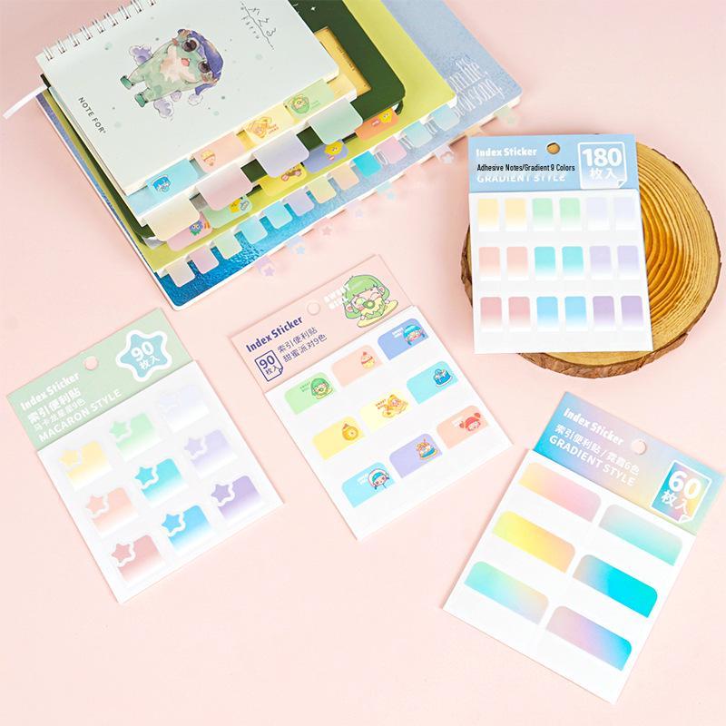 Gradient Cartoon Writable Transparent Sticky Notes & Index Tab Labels